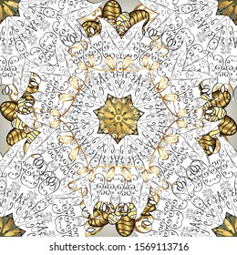 Vector. Print. Flat elements. Nice fabric pattern. Doodles black and white on colors. Design.