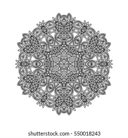 vector,  print  henna. mandala flower, coloring page, coloring book, white background,   decoration ethnic graphic