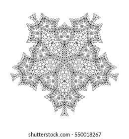 vector,  print  henna. mandala flower, coloring page, coloring book, white background,   decoration ethnic graphic