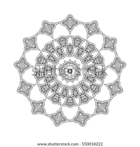 vector,  print  henna. mandala flower, coloring page, coloring book, white background,   decoration ethnic graphic
