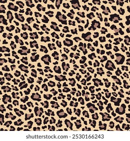 vector print leopard. seamless print of leopard skin. pattern of animal skins for clothing or print. feline family 	