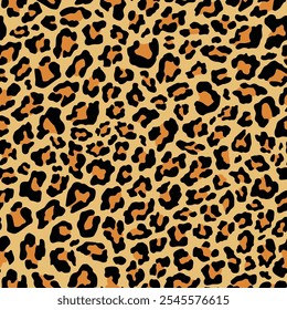 vector print leopard. seamless print of leopard skin. pattern of animal skins for clothing or print. feline family 	