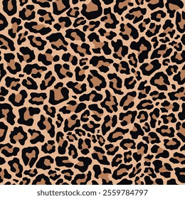 vector print leopard. seamless print of leopard skin. pattern of animal skins for clothing or print. feline family 	