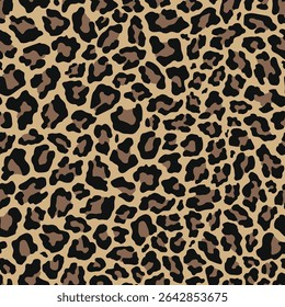 vector print leopard. seamless print of leopard skin. pattern of animal skins for clothing or print. feline family 