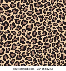 vector print leopard. seamless print of leopard skin. pattern of animal skins for clothing or print. feline family 