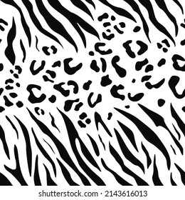 
Vector print leopard, zebra, seamless trendy pattern for printing clothes, paper, fabric.