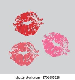 Lippenstift-Vektorillustration. Küss.