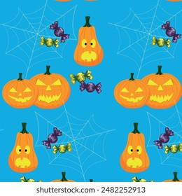 Vektorgrafik-Druck auf dem Halloween-Thema. Ein festliches Muster für einen hellen Druck zum Thema eines ominösen Feiertages.