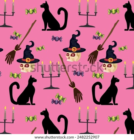 Vector print on the Halloween theme. A festive pattern for a bright print on the theme of an ominous holiday.