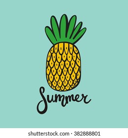 Vector print with Pineapples