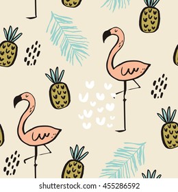 Vector Print  With Pink Flamingo