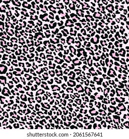 vector print pink leopard. seamless print of leopard skin. pattern of animal skins for clothing or print. feline family