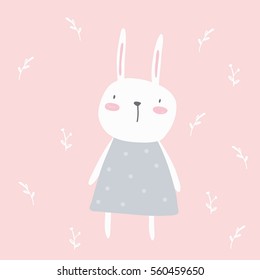 Vector print with rabbit