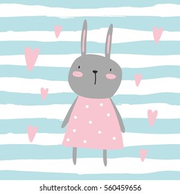 Vector print with rabbit