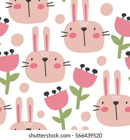 Vector print with rabbit
