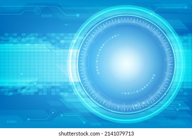 vector print scan on vintage dark blue screen for security communication concept technology background