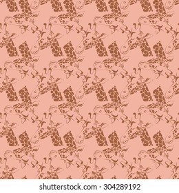 vector print, seamless Wallpaper with a picture of the muzzle of a giraffe