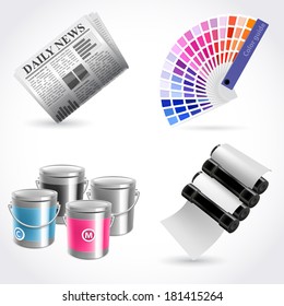 Vector print shop icon set