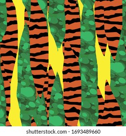 Vector Print Skin Animal. Safari Reflected Texture. Vector Leather Imitation. Exotic Background. Blots and Lines. Trandy Boho. Wildlife Vector Stains Pattern.