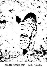 Vector Print Texture. footprints human shoes silhouette in snow . Design Element . Traces of Boot . Mud splash grunge texture - Vector 