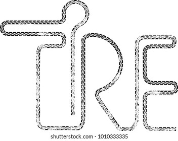 Vector Print Textured Tire Track . Design Element .Bike thread silhouette