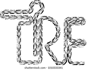 Vector Print Textured Tire Track . Design Element .Bike thread silhouette