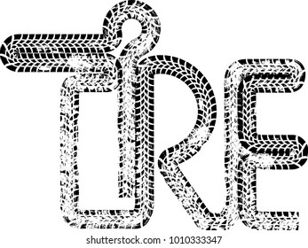 Vector Print Textured Tire Track . Design Element .Bike thread silhouette