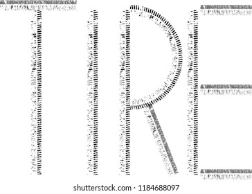 Vector Print Textured Tire Track . Design Element .Bike thread silhouette