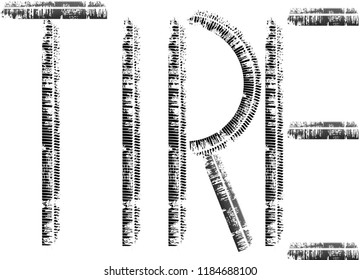 Vector Print Textured Tire Track . Design Element .Bike thread silhouette