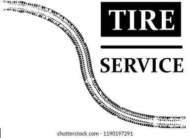 Vector Print Textured Tire Track . Tyre Car Logo