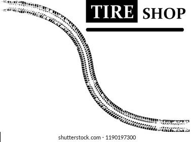 Vector Print Textured Tire Track . Tyre Car Logo