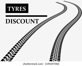 Vector Print Textured Tire Track . Tyre Car Logo