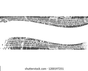 Vector Print Textured Tire Track . Design Element . Car thread silhouette