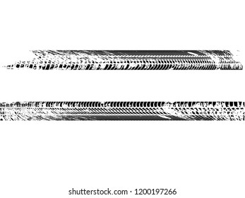 Vector Print Textured Tire Track . Design Element . Car thread silhouette