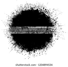 Vector Print Textured Tire Track . Design Element .Bike thread silhouette