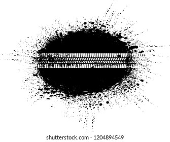 Vector Print Textured Tire Track . Design Element .Bike thread silhouette