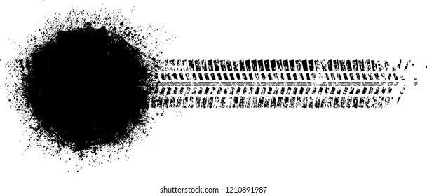 Vector Print Textured Tire Track . Design Element .Bike thread silhouette