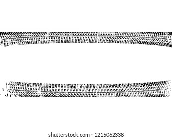 Vector Print Textured Tire Track . Design Element . Car thread silhouette