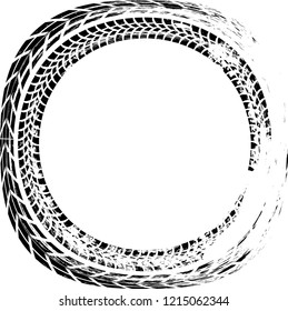 Vector Print Textured Tire Track . Design Element . Car thread silhouette