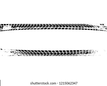 Vektor Print Textured Tire Track . Design-Element . Seidensilhouette