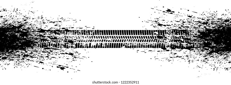Vector Print Textured Tire Track . Design Element .Bike thread silhouette