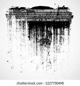 Vector Print Textured Tire Track . Design Element . Car thread silhouette