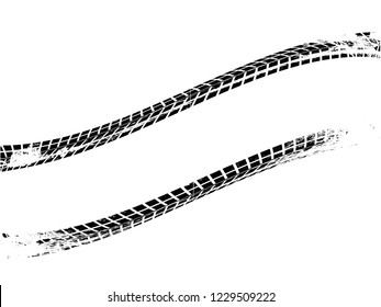 Vector Print Textured Tire Track . Design Element . Car thread silhouette