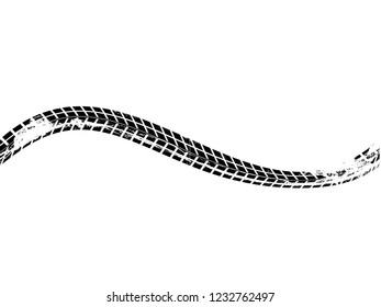 Vector Print Textured Tire Track . Design Element . Car thread silhouette