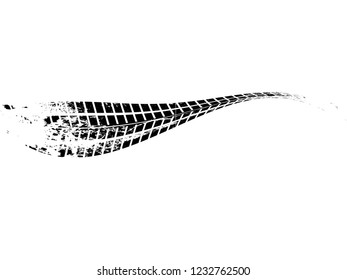 Vector Print Textured Tire Track . Design Element . Car thread silhouette
