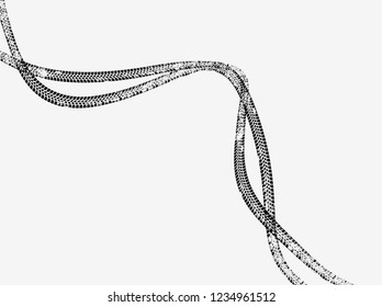 Vector Print Textured Tire Track . Design Element .Bike thread silhouette