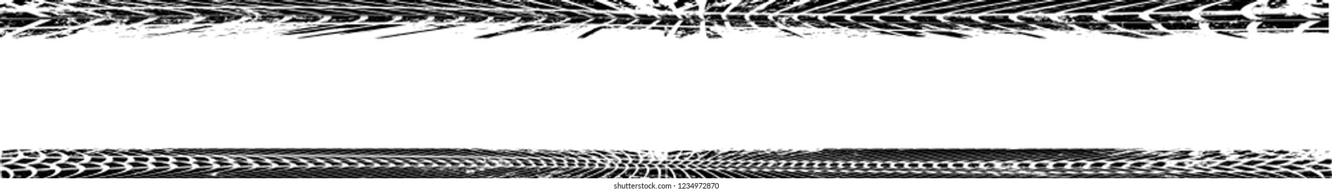 Vector Print Textured Tire Track . Design Element .Bike thread silhouette