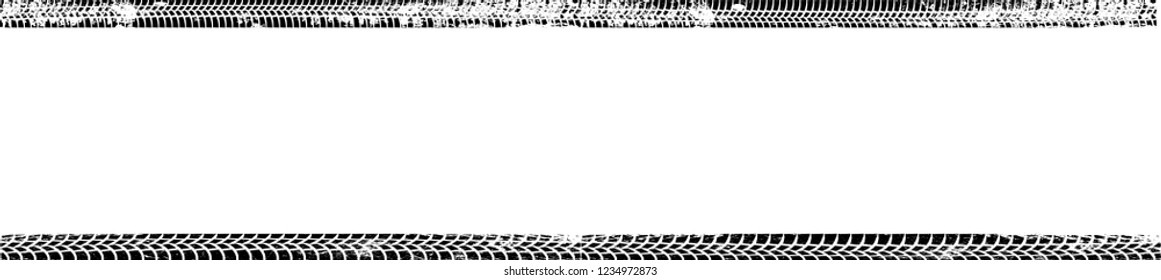 Vector Print Textured Tire Track . Design Element .Bike thread silhouette