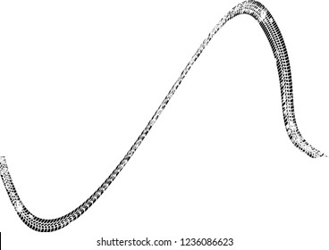 Vector Print Textured Tire Track . Design Element . Car thread silhouette