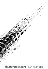 Vector Print Textured Tire Track . Design Element . Car thread silhouette . Mud splash grunge texture